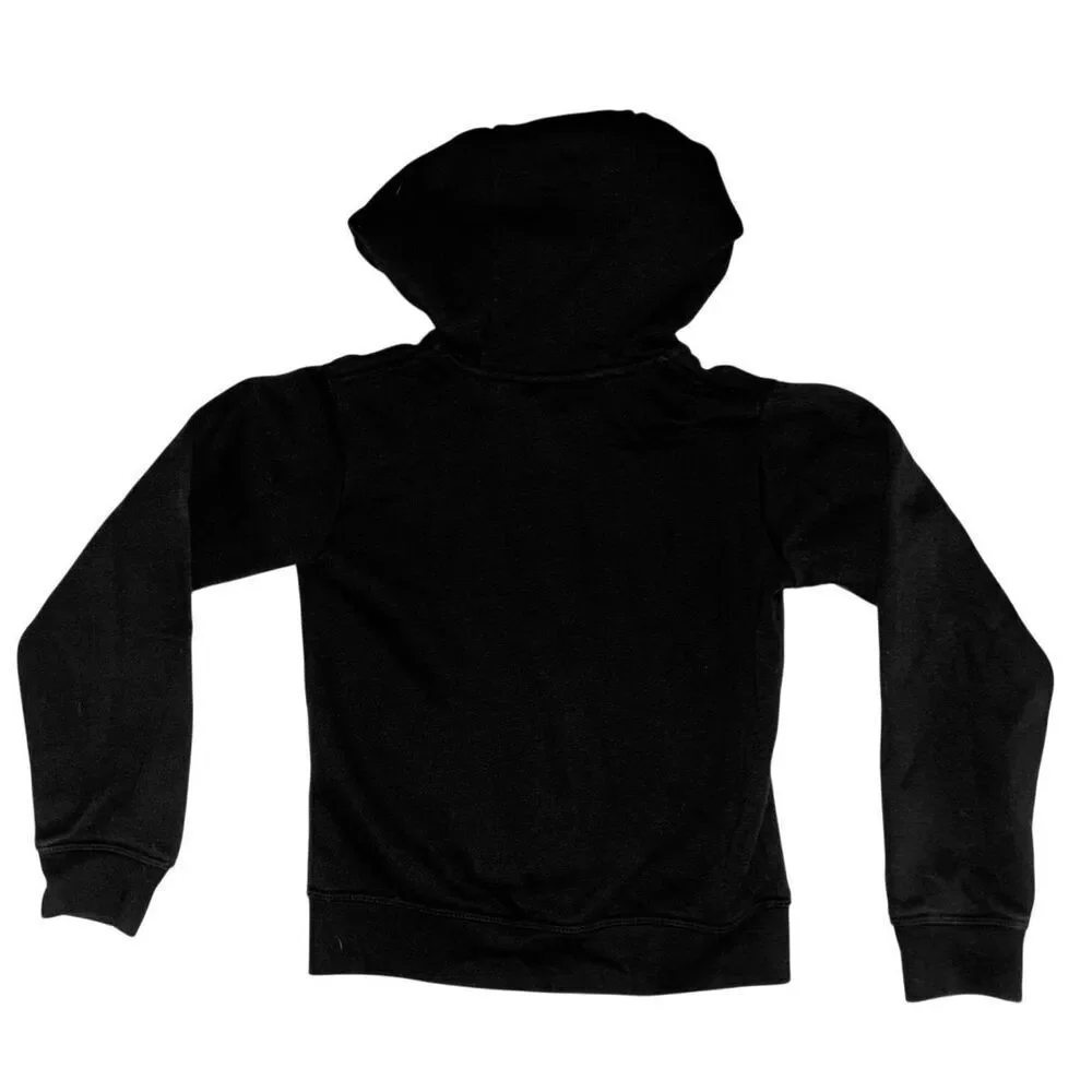 Nike Sweatshirt Girls Size 6 Black Hoodie Full Zip Swoosh